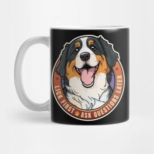 Lick First Bernese Mountain Dog Design Mug